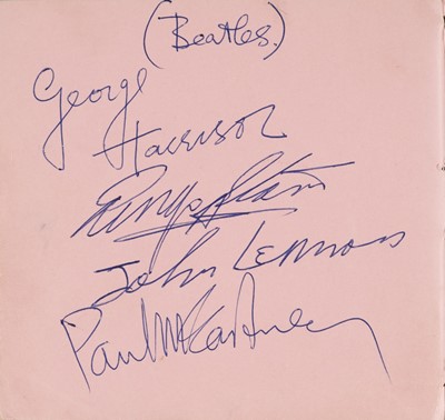 Lot 267 - Beatles Signatures. A part-set of three Beatles autographs, Weston-super-Mare, July 1963