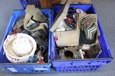 Lot 446 - Militaria. A very mixed collection of military items. including a WWII ARP handbell