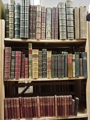 Lot 524 - Bindings. A collection of mostly 19th and early 20th Century leather bindings approximately 60 volumes