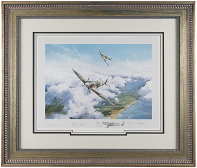 Lot 65 - Taylor (Robert). Spitfire, a colour print, with an aftermarket remarque by the artist