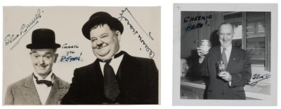 Lot 319 - Laurel & Hardy. A Promotional Photograph Signed and Inscribed, 1954