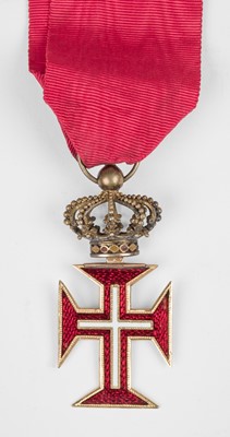 Lot 639 - Portugal. Military Order of Christ, Type II neck badge, yellow metal and red and white enamel