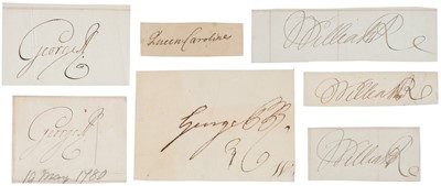 Lot 270 - British Monarch Autographs. A good series of 7 signatures of monarchs, 18th & 19th century