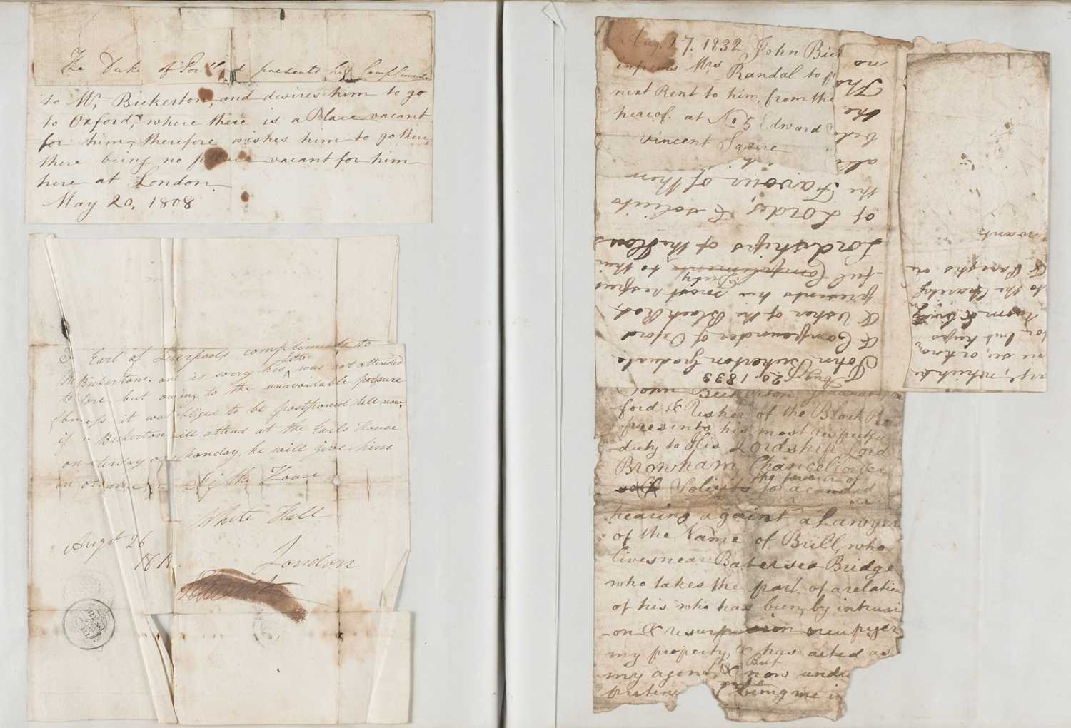 Lot 104 - John Bickerton the Miser, a folio album of manuscript documents, 1833