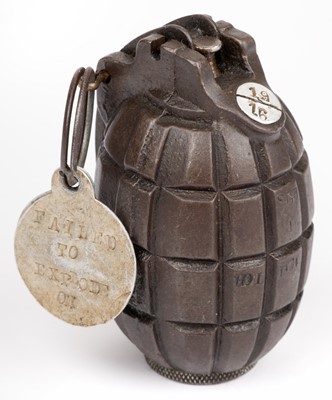 Lot 455 - Munitions. Easter Uprising, Dublin 1916 INERT No 5 Mk I mills bomb by James Cycle Co, Birmingham