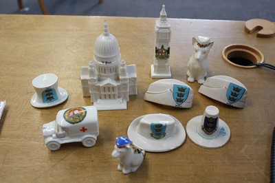 Lot 498 - WWI crested china. WWI crested china, including an ambulance by Swann China