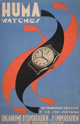 Lot 229 - Huma Watches, Saigon, Vietnam, 1950s, poster