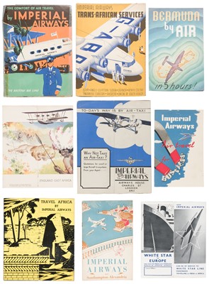 Lot 42 - Imperial Airways. A collection of Imperial Airways 1920s/30s timetables, adverts & booklets