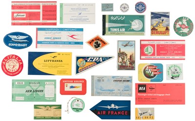Lot 30 - Civil Aviation. A collection of world airline passenger tickets and luggage labels, circa 1930s
