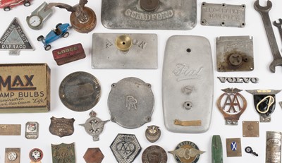 Lot 356 - Motoring Memorabilia. Car badges, mascots, trophy medals, spoons etc