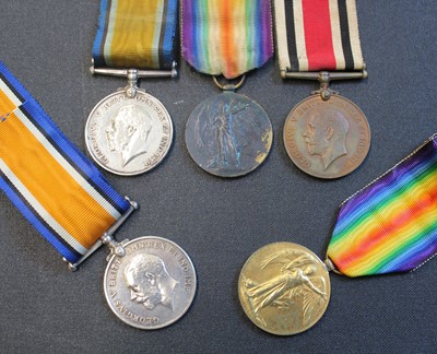 Lot 663 - WWI medals. The Stephens brothers, Royal Berkshire & Worcestershire Regiment