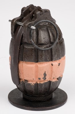 Lot 450 - Munitions. A WWI INERT No 23 Mills bomb by H & R Lightbody, dated 1916