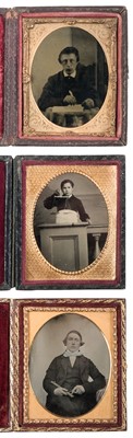 Lot 149 - Occupational Ambrotypes. A group of three one-ninth plate ambrotypes, c. 1860s