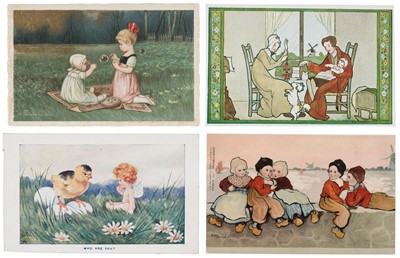 Lot 177 - Children Postcards. A group of 57 vintage postcards of children, pre-1920