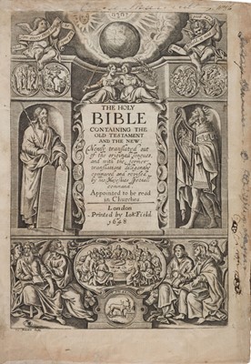 Lot 213 - Bible [English]. The Holy Bible containing the Old Testament and the New, 1648