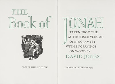 Lot 674 - Jones (David). The Book of Jonah, & Introduction to the Ancient Mariner, 1979/1972