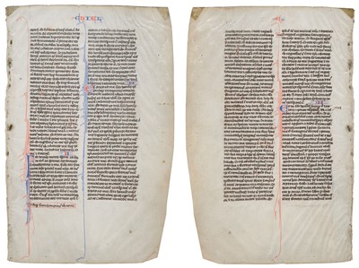 Lot 179 - Illuminated leaf. An illuminated leaf from a Latin Bible, late 13th-century