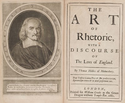 Lot 225 - Hobbes (Thomas). The Art of Rhetoric, with a Discourse of the Laws, 1st edition, 1681