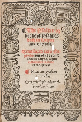 Lot 181 - Psalms. [The Psalter or Boke of Psalmes both in Latyn and Englyshe..., 1540]
