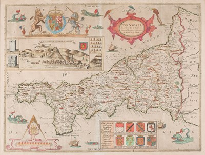 Lot 20 - Cornwall. Saxton (Christoper & Philip Lea), Cornwall Described by C. Saxton..., circa 1694
