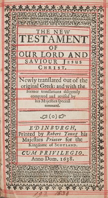 Lot 210 - Embroidered Binding. [The Holy Bible, containing the Old Testament and the New, Edinburgh, 1638]