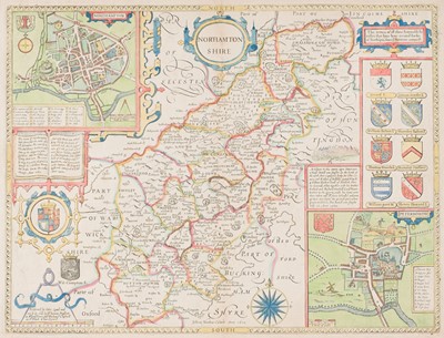 Lot 52 - Northamptonshire. Speed (John). Northampton Shire, Thomas Bassett & Richard Chiswell [1676]