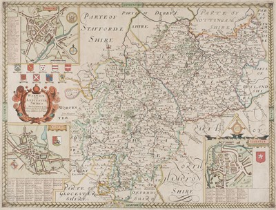 Lot 80 - Warwickshire & Leicestershire. Saxton (C. and P. Lea), Warwick and Leicestershires..., circa 1693