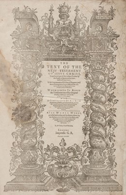 Lot 196 - New Testament. The Text of the New Testament of Jesus Christ, 1601