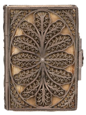 Lot 378 - Silver Filigree Binding. London Almanack, printed for the Company of Stationers, 1775