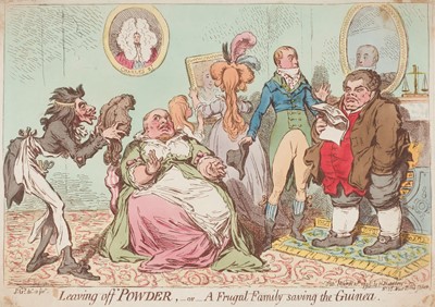 Lot 99 - Gillray (James). Leaving off Powder..., 1795