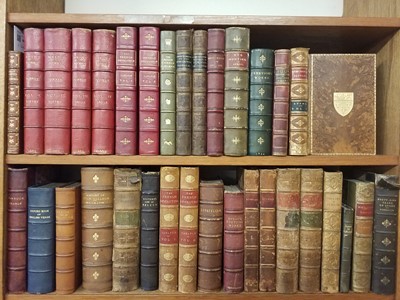 Lot 469 - Bindings. A collection of mostly 19th Century leather bound literature, approximately 120 volumes